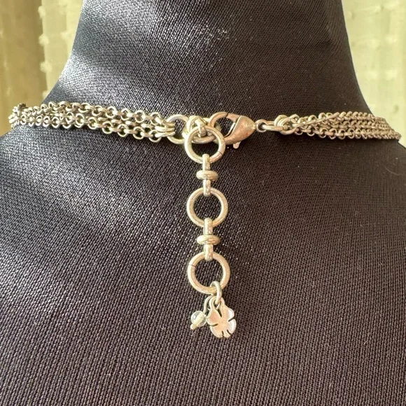Lucky Brand Triple Strand Silver-tone Geometric Link Necklace - Picture 4 of 4